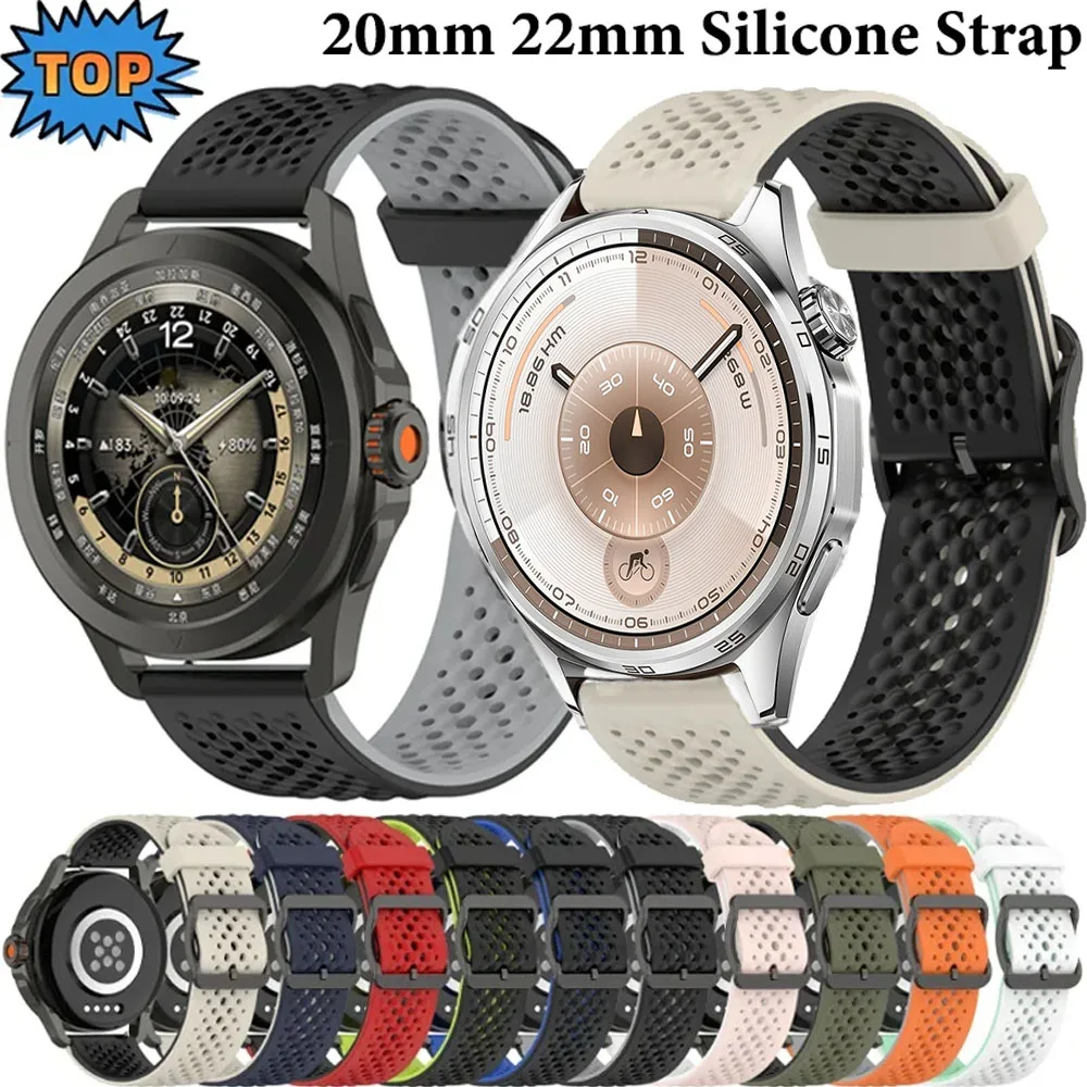 Flüssigsilikon-Armband für Xiaomi Watch S4 S3 S2 S1 Original-Armband Huawei Watch 5 GT6/5-4-3 46mm Galaxy Watch 7 6 5 4 Armband Image