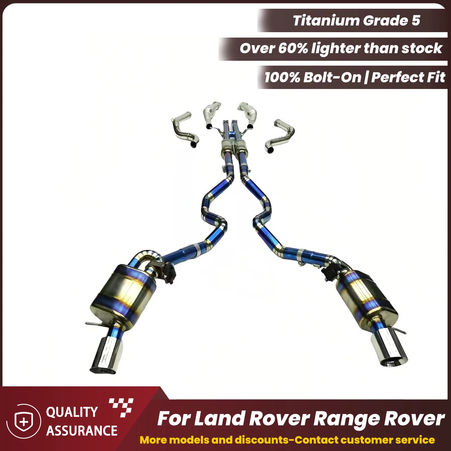 Aggressiver Auspuffgeräusch ECCF Titanventilierte Catback-Vollset-Auspuff für Land Rover Range Rover Performance-Upgrade Image