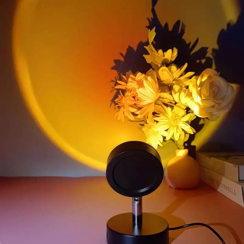 Lampe d'ambiance coucher de soleil, veilleuse, lampe de chevet, lampe de coucher de soleil pour la photographie, lampe de coucher de soleil de chambre à coucher, lampe de projection de coucher de