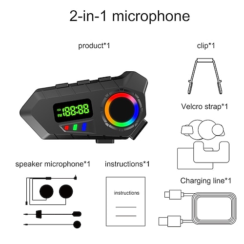 Neue Y30A Cross Border Motorradhelm-Bluetooth-Kopfhörer für Motorradfahren mit großer Reichweite, Musikwiedergabe und Telefonate Image