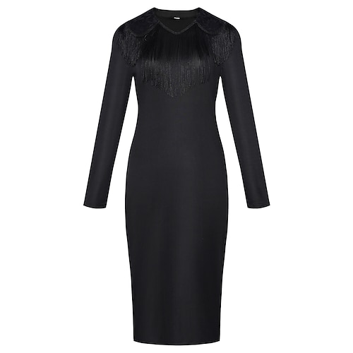 Hexe Morticia Addams Kleid Walpurgisnacht Fantasie im Pixel-Stil Retro Vintage Punk Gothic Cosplay-Kostüm for Damen Erwachsene Halloween Karneval Party Image