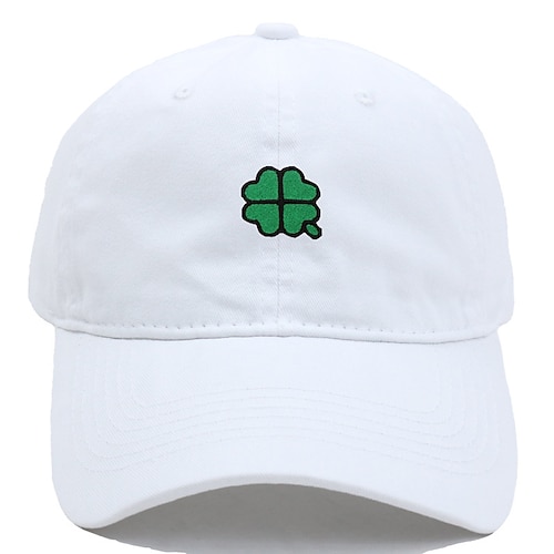 Unisex Baseballkappe Hellblau Armee-Grün Baumwolle Bestickt UV Schutz Clover Alltagstauglich Lässig St. Patricks Day Lässig Täglich St. Patrick Day Einfarbig Vierblättriges Kleeblatt Muster Image