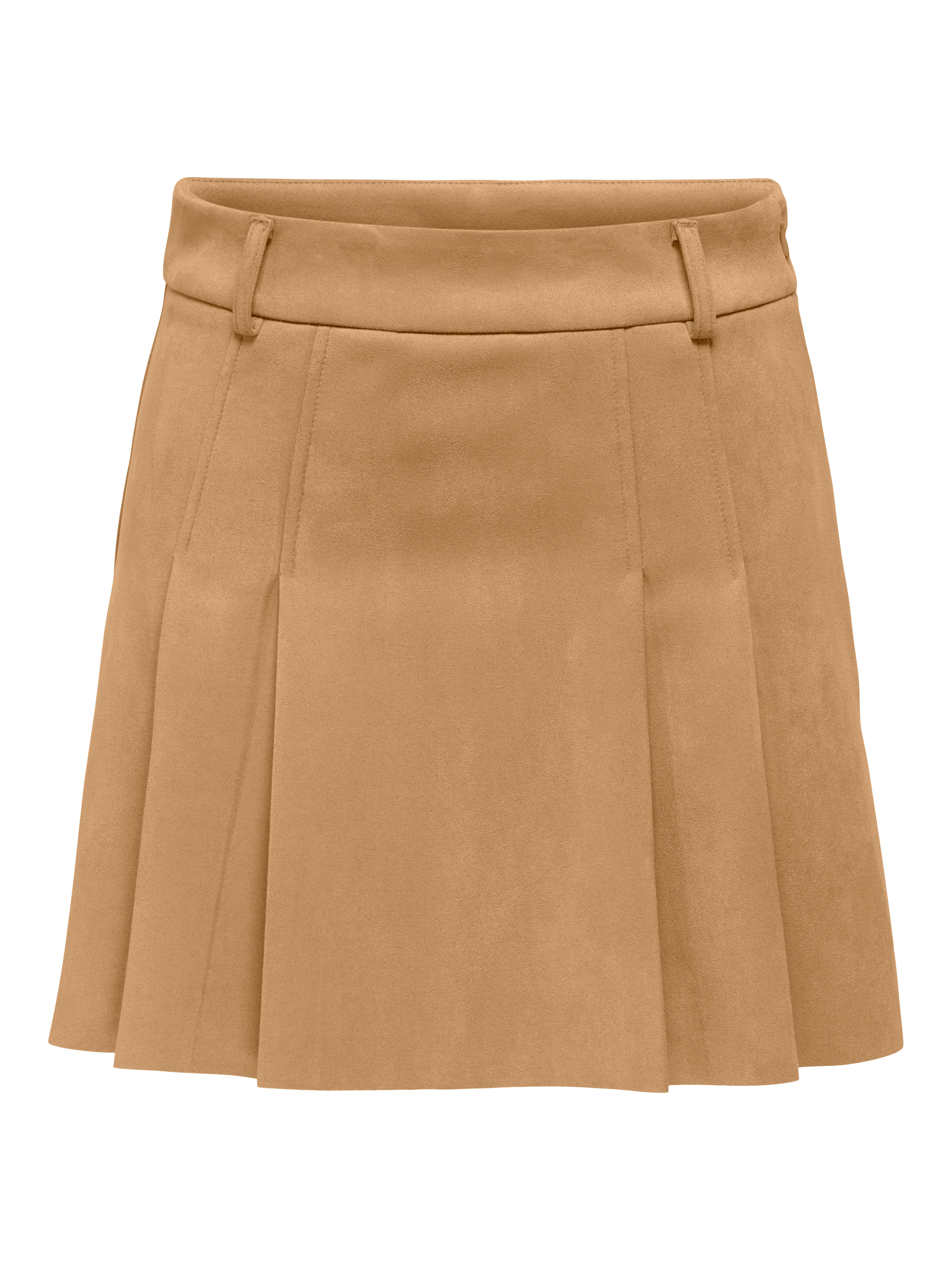 Minirock ONLY "ONLSTINA LIFE HW FAUX SUEDE SKIRT PNT", Damen, Gr. L (40), toasted coconut, Web, Obermaterial: 95% Polyester, 5% Elasthan, unifarben, kurz, Röcke Minirock Image