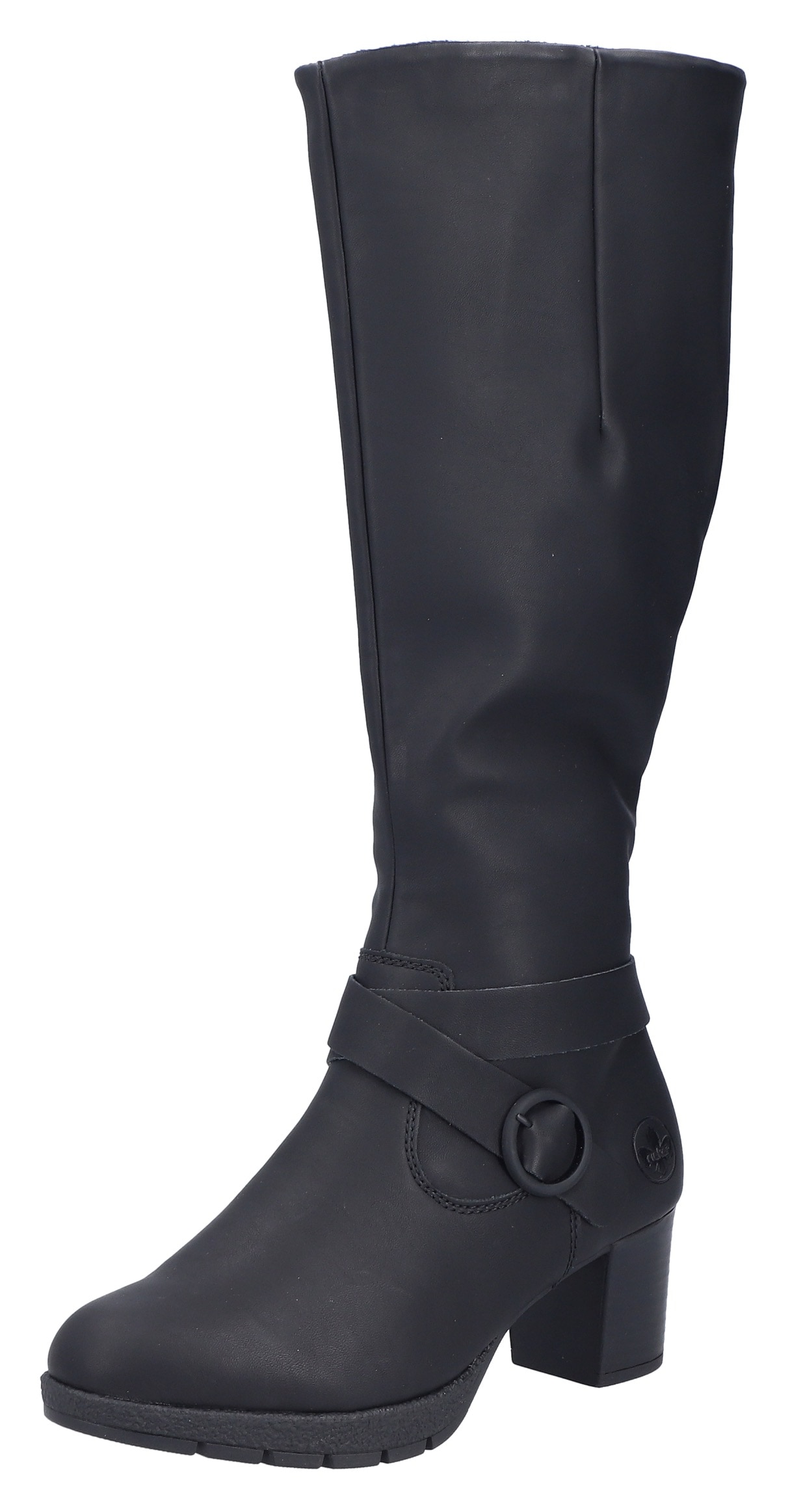 Stiefel RIEKER, Damen, Gr. 40, Varioschaft, schwarz, Lederimitat, unifarben, Schuhe Stiefel, Langschaftstiefel, Blockabsatz,mit Reißverschluss hinten-schmale Form