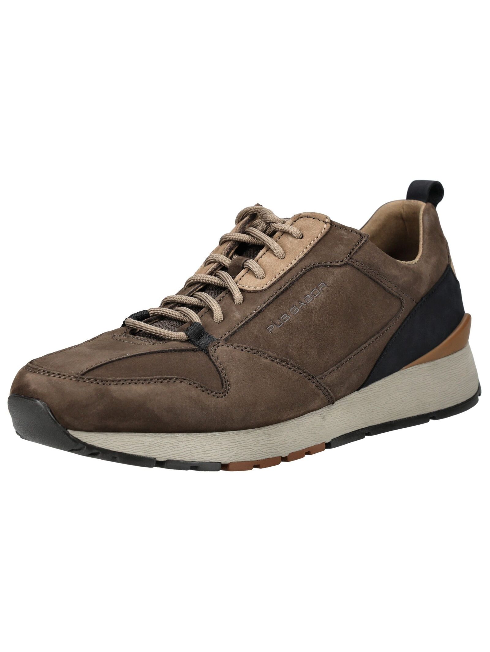 Sneaker PIUS GABOR "Pius Gabor Sneaker Leder", Damen, Gr. 46, mocca, Leder, Schuhe Sneaker