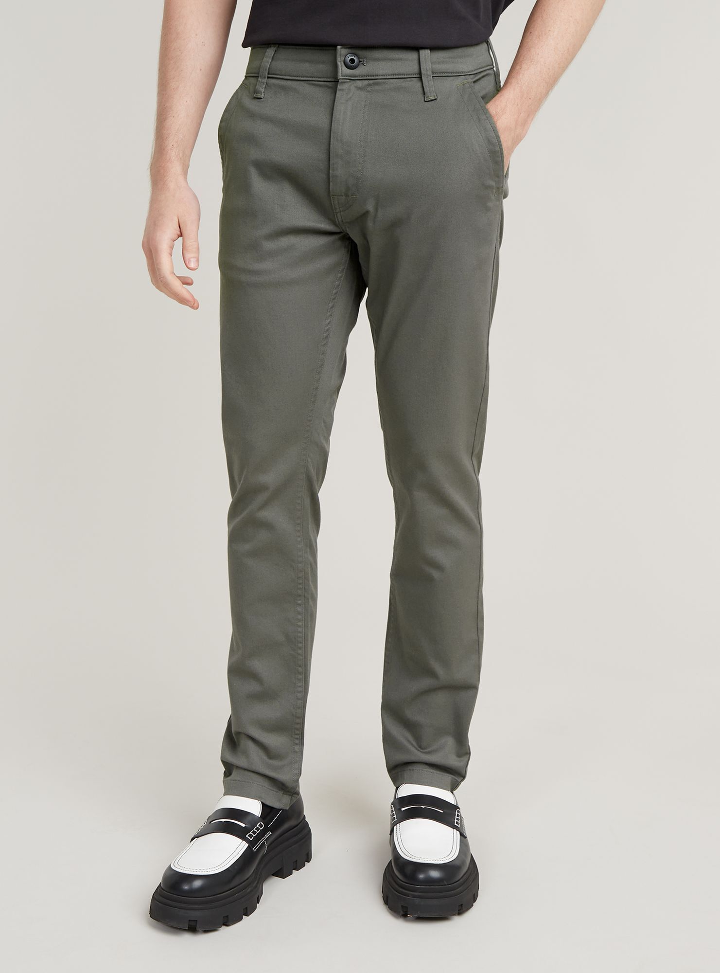 Chinohose G-STAR "Skinny Chino 3.0", Herren, Gr. 36, Länge 32, gs grau, Obermaterial: 50% Baumwolle, 47% Baumwolle, 3% Elasthan, Hosen Chinohose