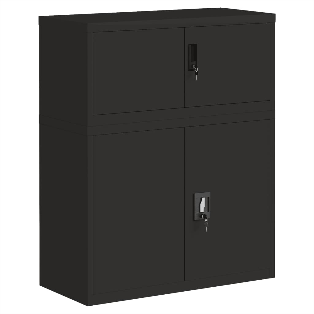 vidaXL Aktenschrank Schwarz 90x40x110 cm Stahl Image