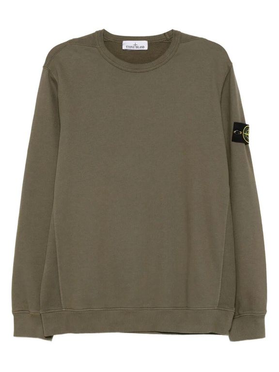 Minimalist Long-Sleeve Crewneck Sweatshirt - Green - Stone Island Sweats