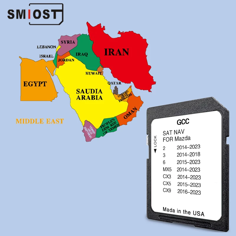 2024 Update-Karten GCC/Gulf Area\Middle East Version für Mazda 2/3/6/MX5/CX5/CX9 Connect1 Navi SD-Karte GPS-Navigationskartensystem Image