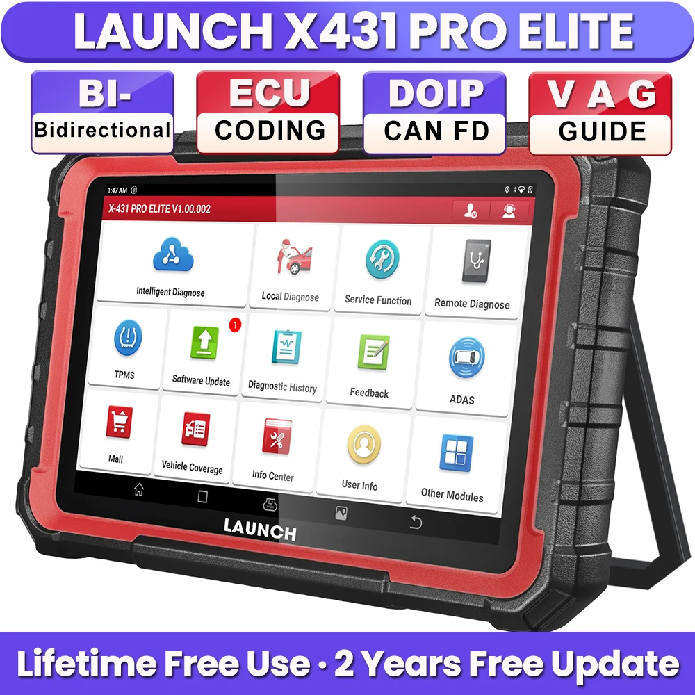 LAUNCH X431 PRO ELITE 2026, Strumento Diagnostico Auto 8 Pollici, Scanner OBD OBD2, Codifica ECU CAN FD/DOIP, Test Attivo, Confrontabile con CRP919E BT