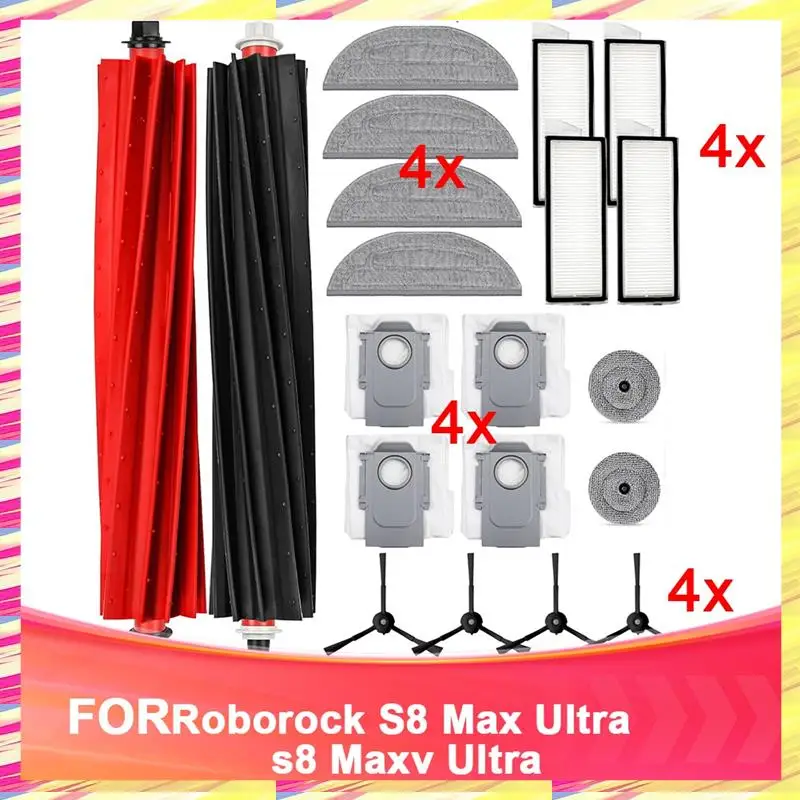 ABJJ Ersatzteile für Roborock S8 Max Ultra / S8 Maxv Ultra Staubsauger-Zubehör-Set HEPA-Filter Staubbeutel Image