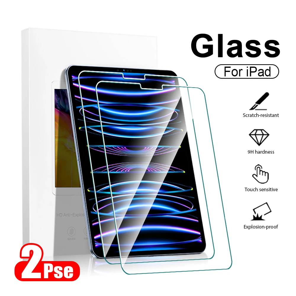2 Stück Displayschutzfolie aus gehärtetem Glas für Ipad Pro 11 12.9 12 9 2022 10 10. 9th Generation 10.9 Air 5 4 Mini 6 7th 8th 10.2 Film Image