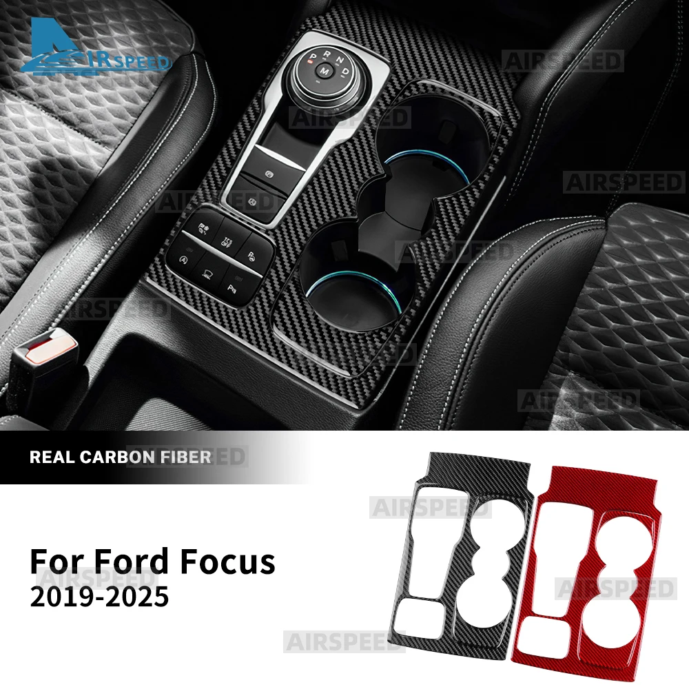 Real Soft Carbon Fiber Aufkleber für Ford Focus MK4/Focus ST 2019 2020 2021 2022 2023 2024 2025 LHD RHD Auto Getriebe Shift Rahmen Panel Image