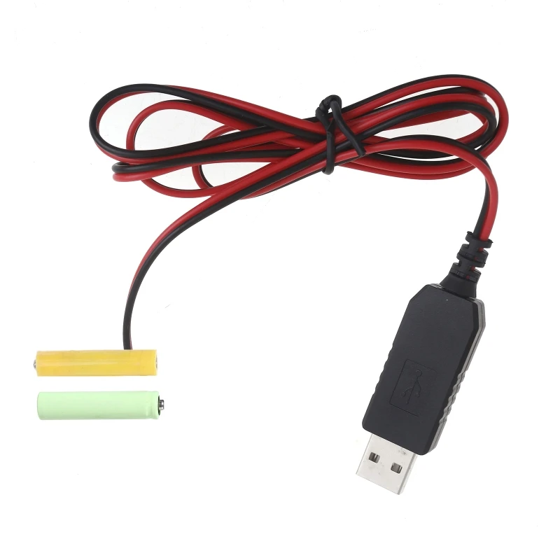 USB 5 V auf 3 V (2 x 1,5 V) LR03 AAA Dummy-Batterie-Eliminator-Kabel für ferngesteuertes Radio-LED-Licht Image