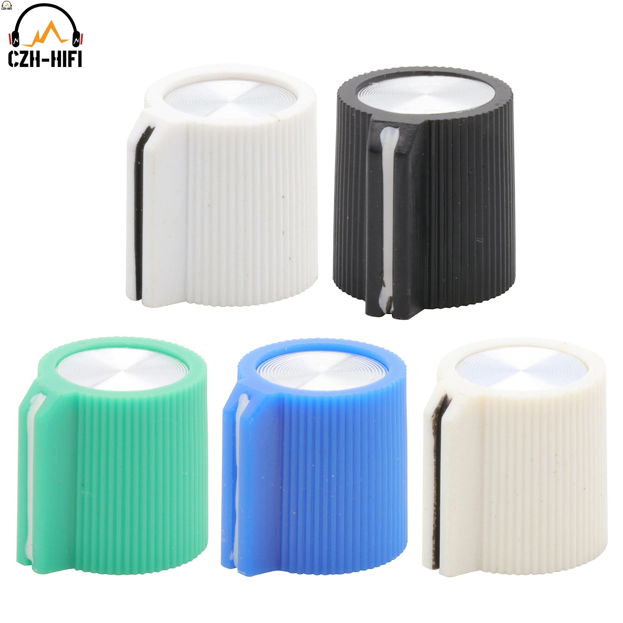 10 stücke 14x16mm ABS Kunststoff Set Zeiger Knopf Spiegel Kappe Taste AUF für Gitarre AMP Effekt Pedal Stomp box Overdrive 1/4 Messing Welle Image