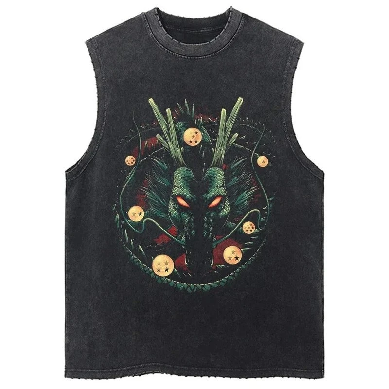 Dragon Ball Männer und Frauen gewaschene alte Weste Shenron Japan Animation Sommer neue Baumwolle Y2K Harajuku Vintage Tank Top Sling Image
