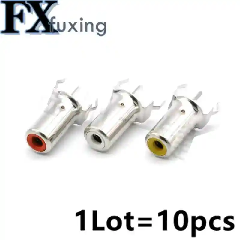 10 stücke rca vertikale Lotus buchse Einloch-Direkte in führung gleicher Kern av Sockel Audio-und Video buchse weiß av-8,4-2 13,5mm Image