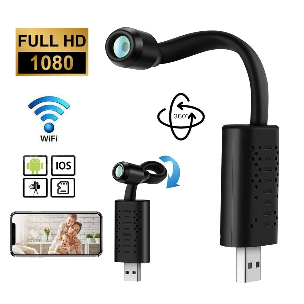 HD USB Mini Kamera Überwachung Wifi Echtzeit DV IP Kamera Loop Aufnahme AI Menschlichen Erkennung Video Audio Recorder Remote View Image