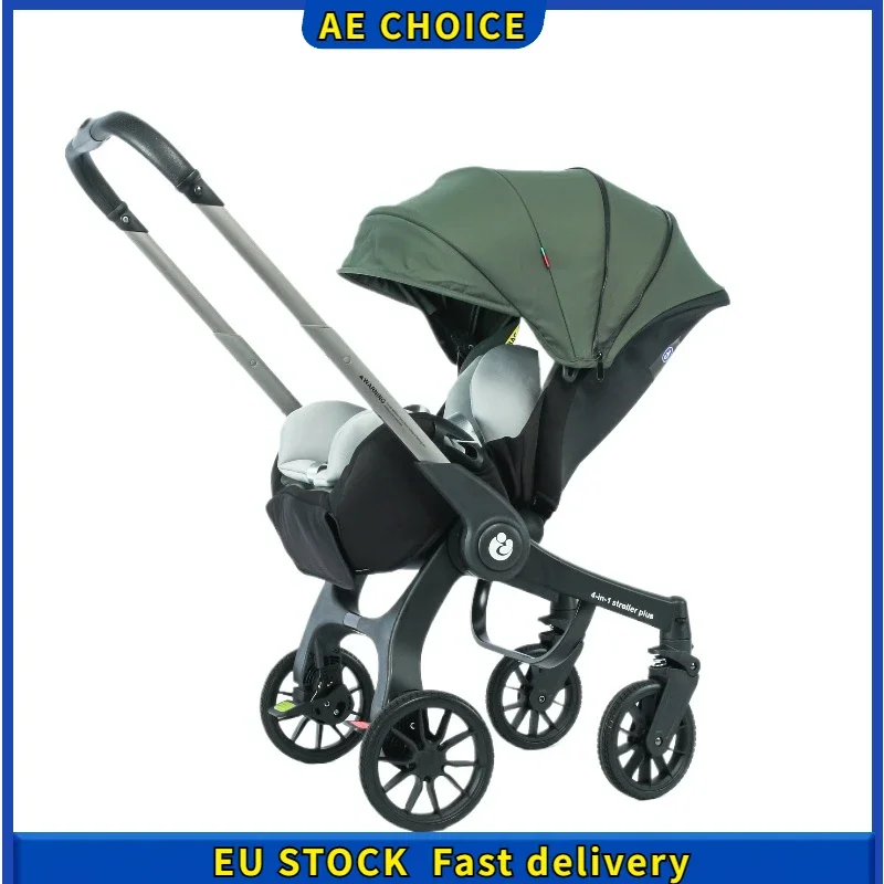 Kinderwagen 4in1 EU-Lager, 3-in-1-Babywagen mit Autositz, multifunktionaler, faltbarer, einfacher tragbarer Kinderwagen Image