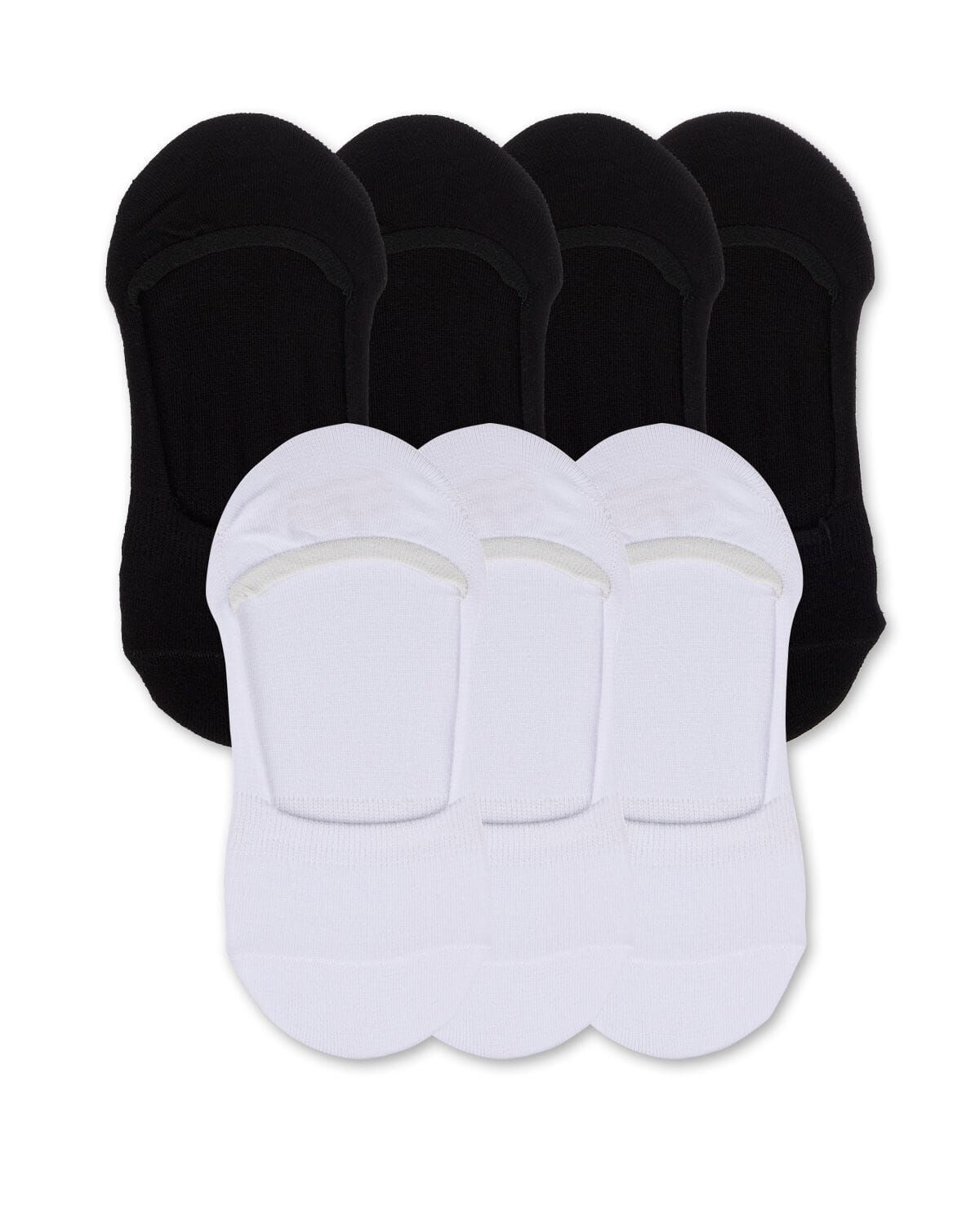 Plus Size Women's Mid-Cut Liner Cotton Blend Sock 7-Pack by MeMoi in Black White (Size ONE SIZE)