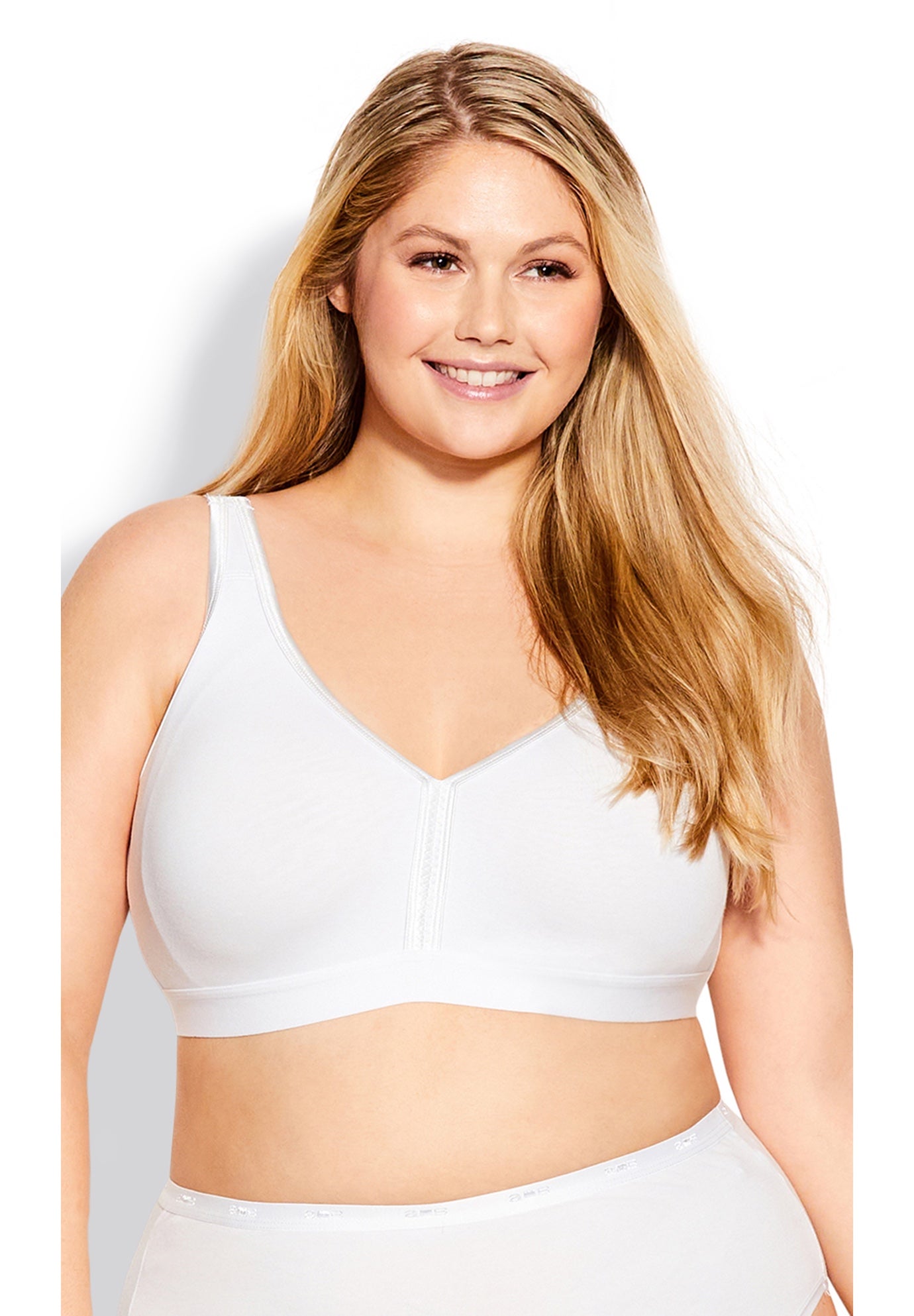 Plus Size Women's Basic Cotton Bra by Avenue Body in White (Size 54 B)
