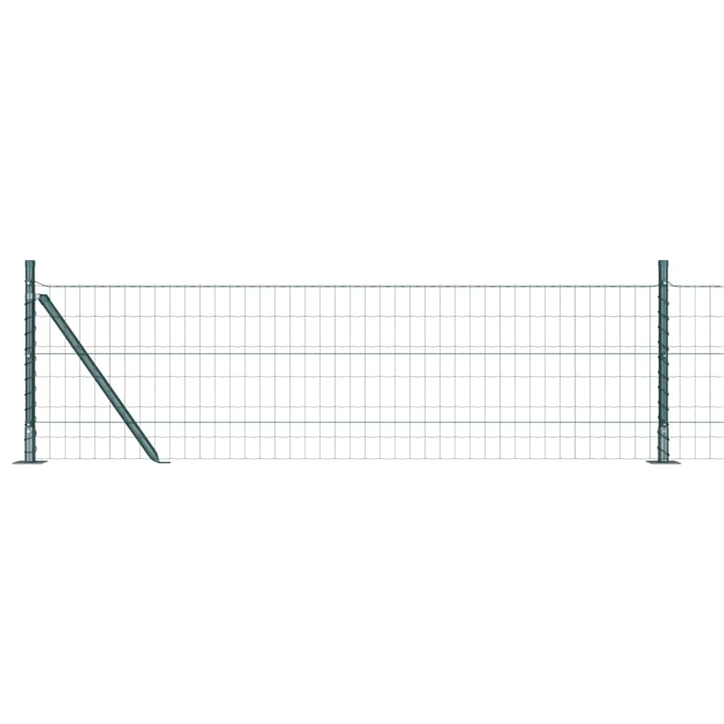 vidaXL Zaun mit Pfosten Grün 0,4 x 25 m Stahl und PVC Image