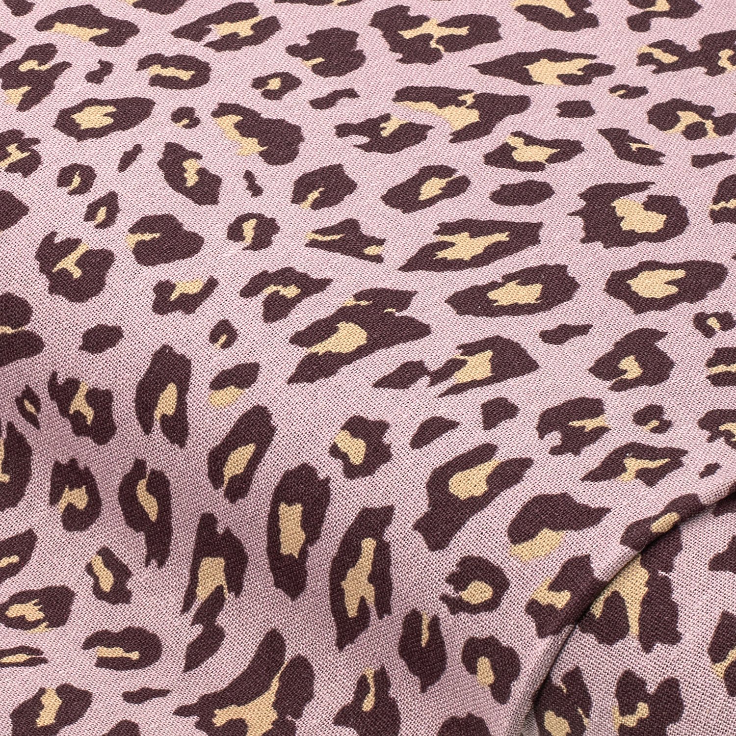 Viskose-Leinen Leopard, lila-color