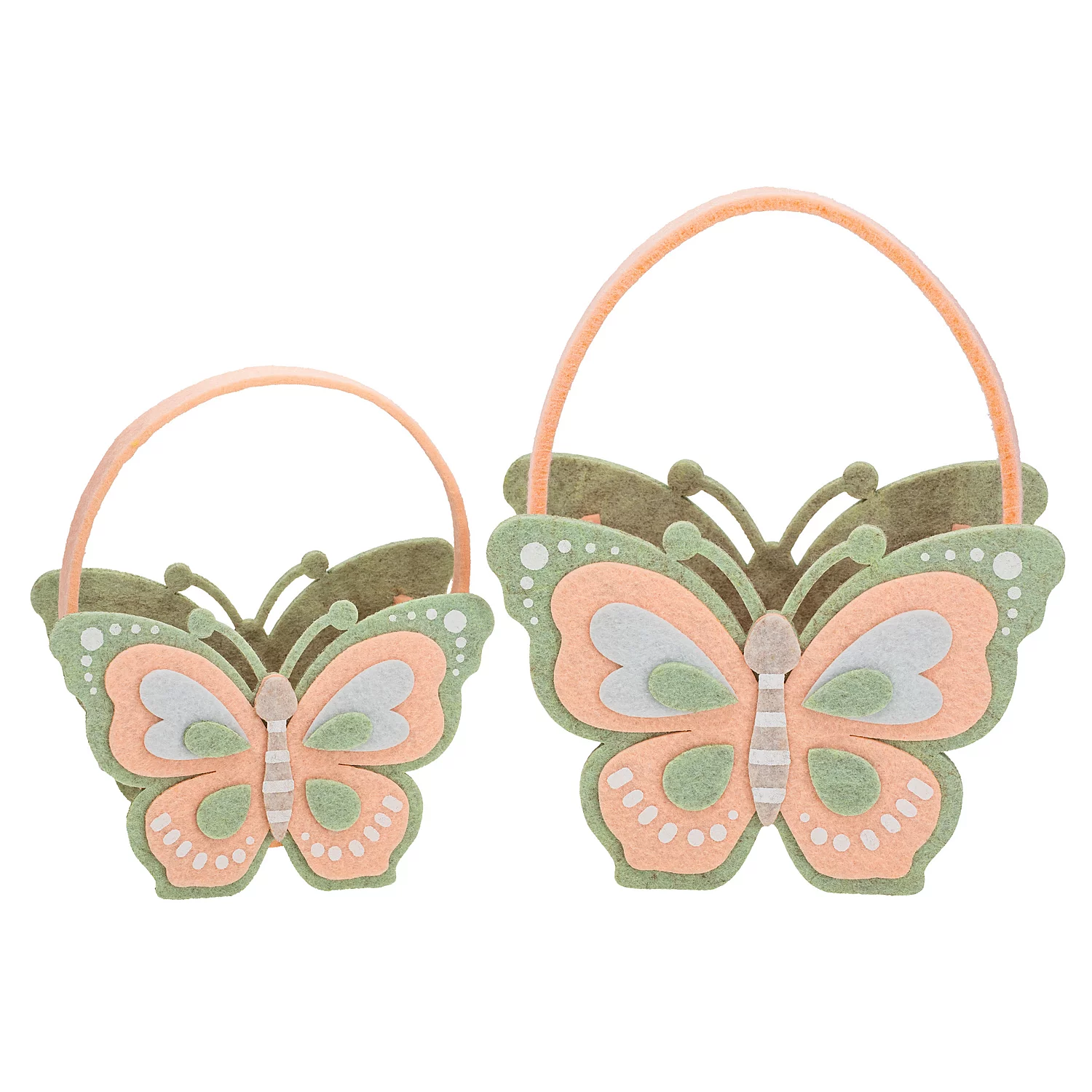 Filz-Körbchen Schmetterling, pastell, 2 Stück