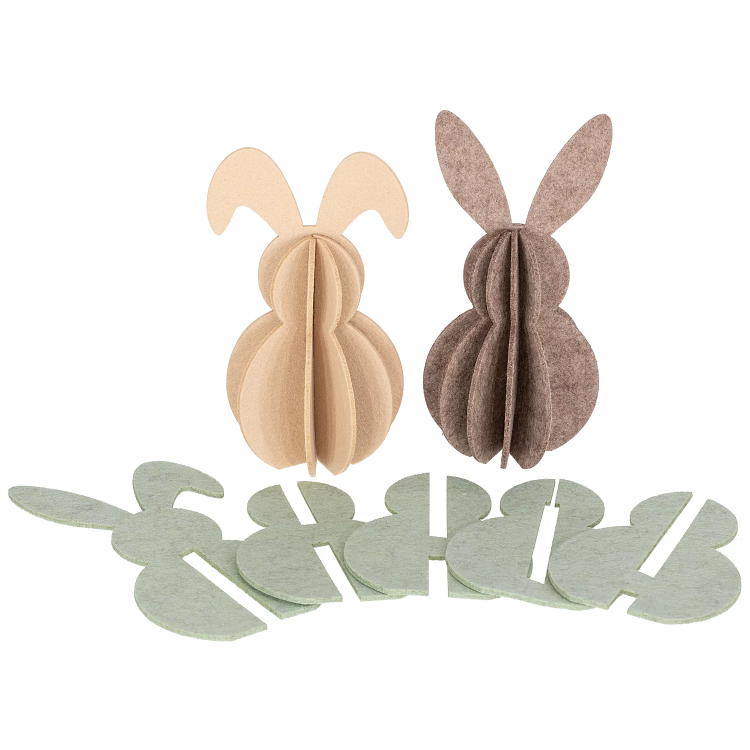 Filz-Hasen 3D, 20 x 9 cm, 3 Stück