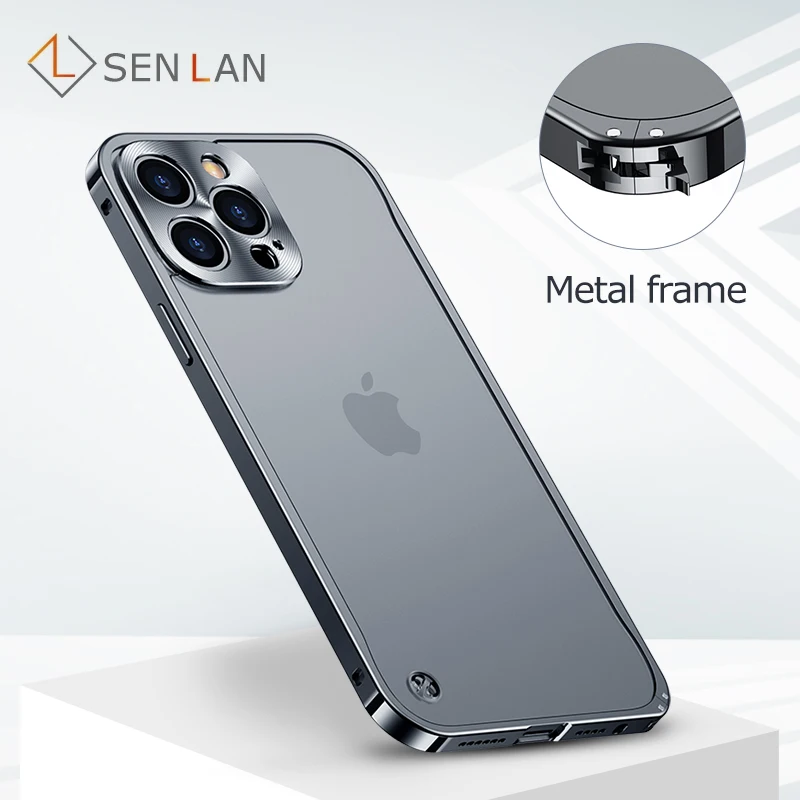 Custodia per telefono in metallo per IPhone 12 13 14 15 16 17 Pro Max Cover 16Plus Custodia per telefono con telaio in alluminio magnetico per IPHON 16 17 Pro Max
