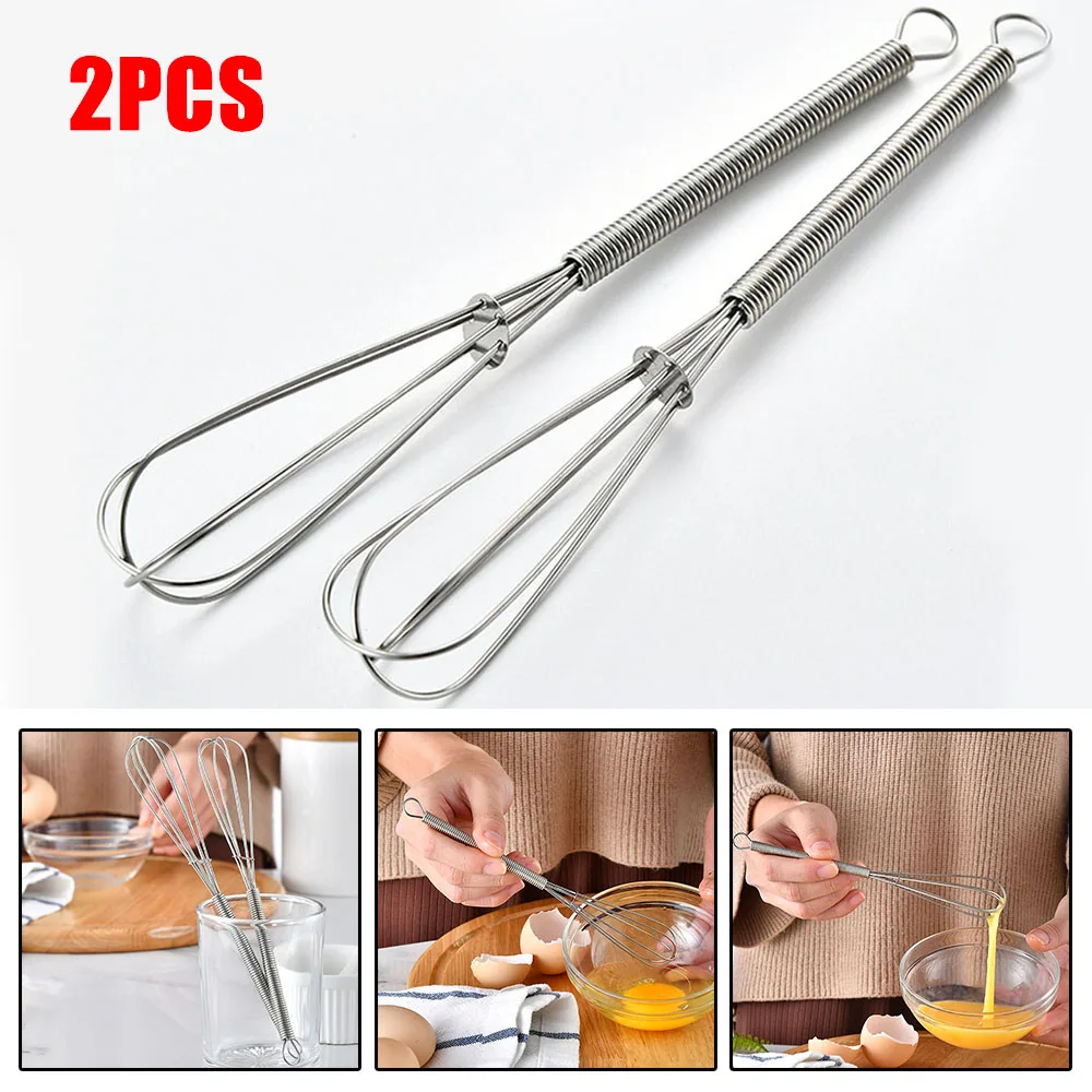 2 pezzi mini palloncino in acciaio inossidabile frusta manuale frullino per le uova miscelatore utensile da cucina crema al latte burro frusta