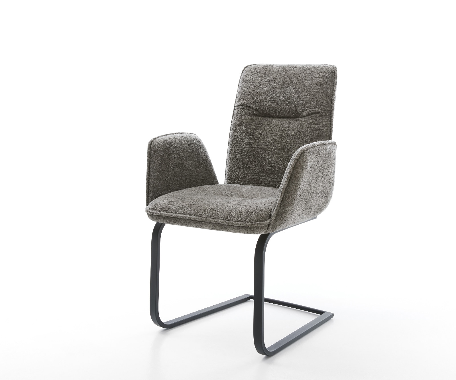 DELIFE Freischwinger Vinja-Flex Bouclé Soft Schlamm Freischwinger flach Schwarz, Esszimmerstühle Image