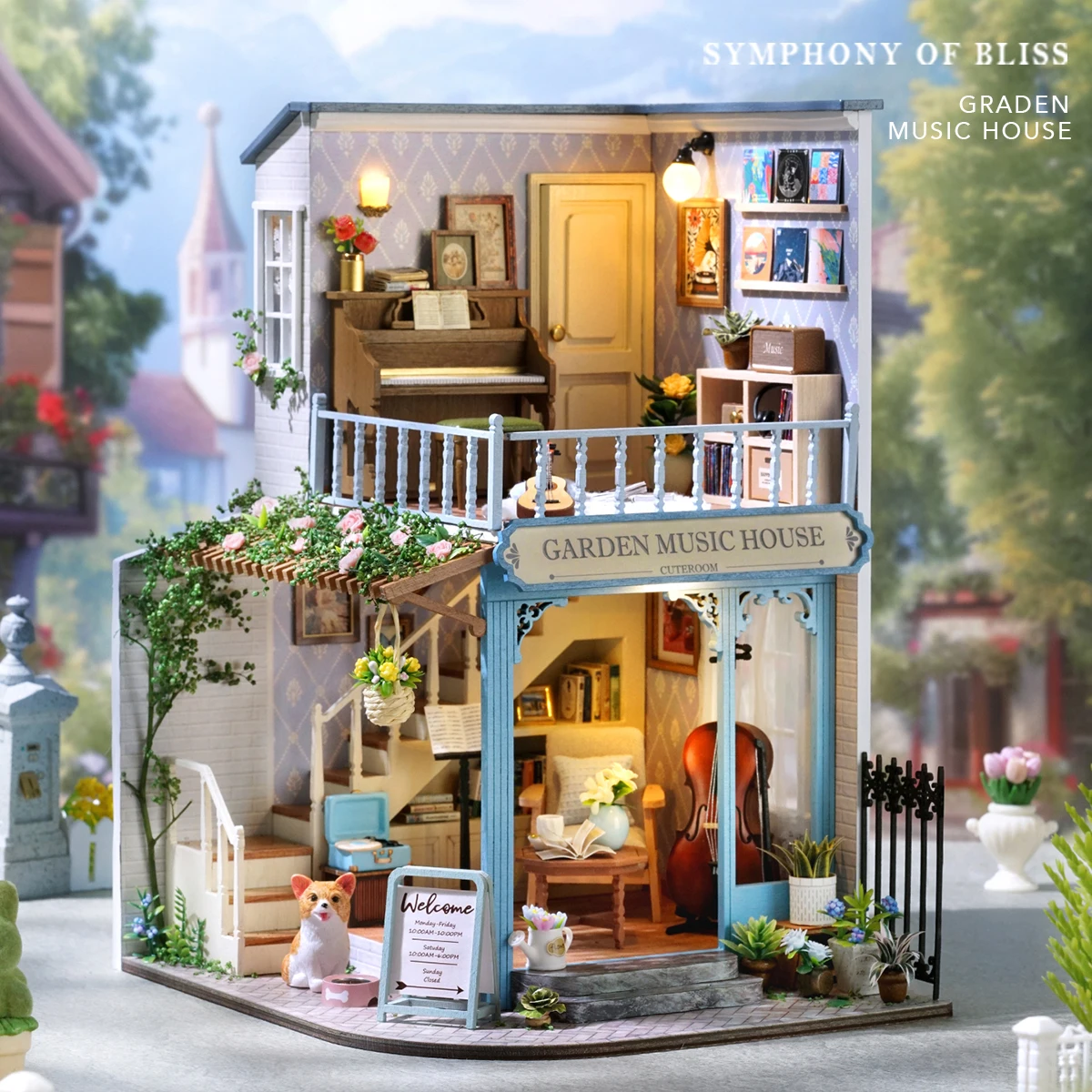 Diy Große Holz Puppenhaus Möbel Licht Kit Puppenhaus Casa Miniatur Zubehör Holz Spielzeug Weihnachten Geburtstag Geschenke Neue