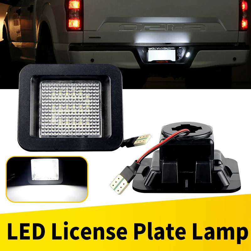 2Pcs Für 2015-up Ford F-150 F150 Raptor Weiße LED Lizenz Nummer Platte Licht Lampen Weiß Auto zubehör