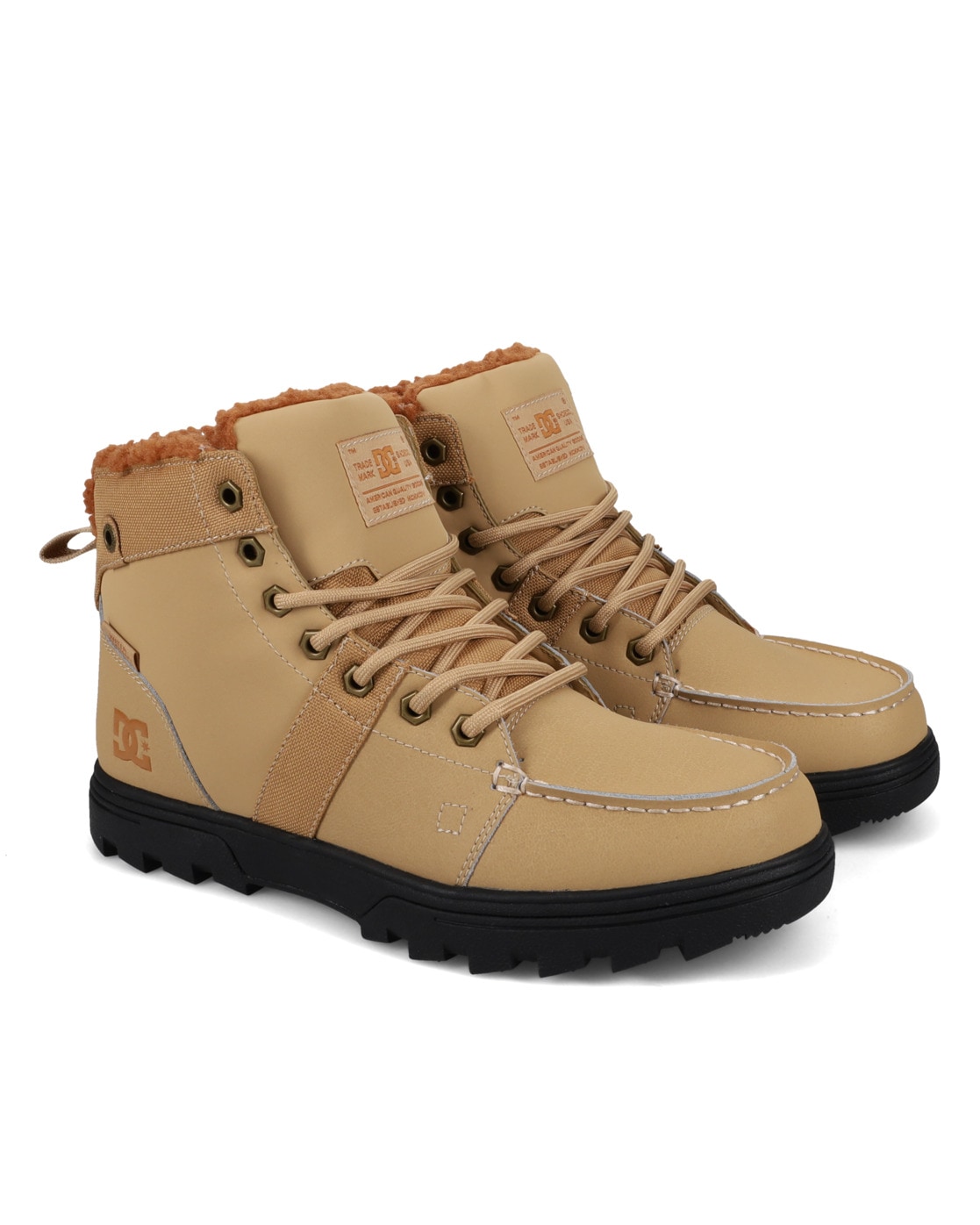 Schnürstiefel DC SHOES "Woodland", Herren, Gr. 7(39), tan, schwarz, Schuhe Schnürstiefel