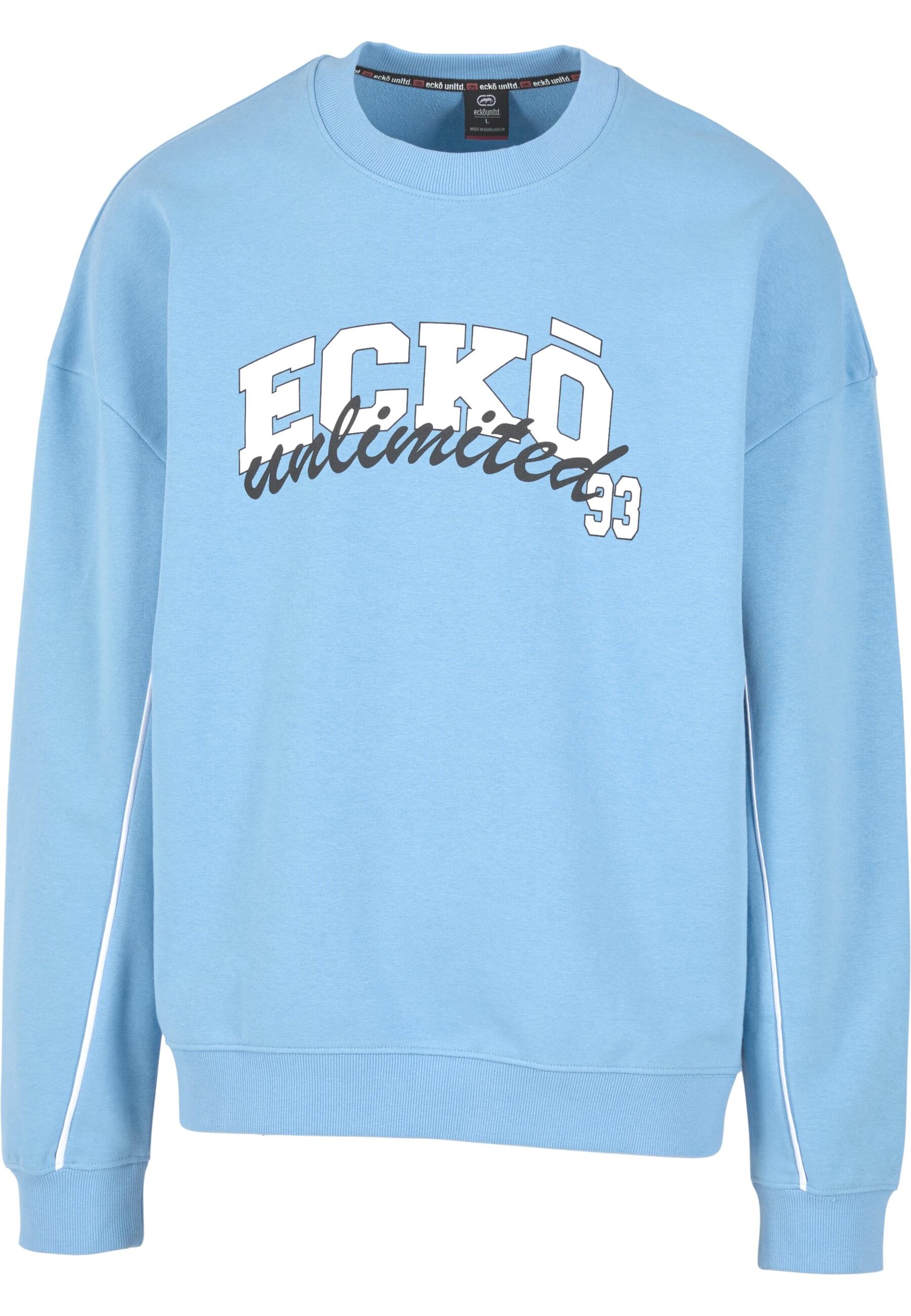Rundhalspullover ECKO UNLTD. "Ecko Unltd. Pullover Skyhook", Herren, Gr. 3XL, aquarius, 80% Baumwolle, 20% Polyester, mehrfarbig, normal, Rundhals, Pullover Rundhalspullover