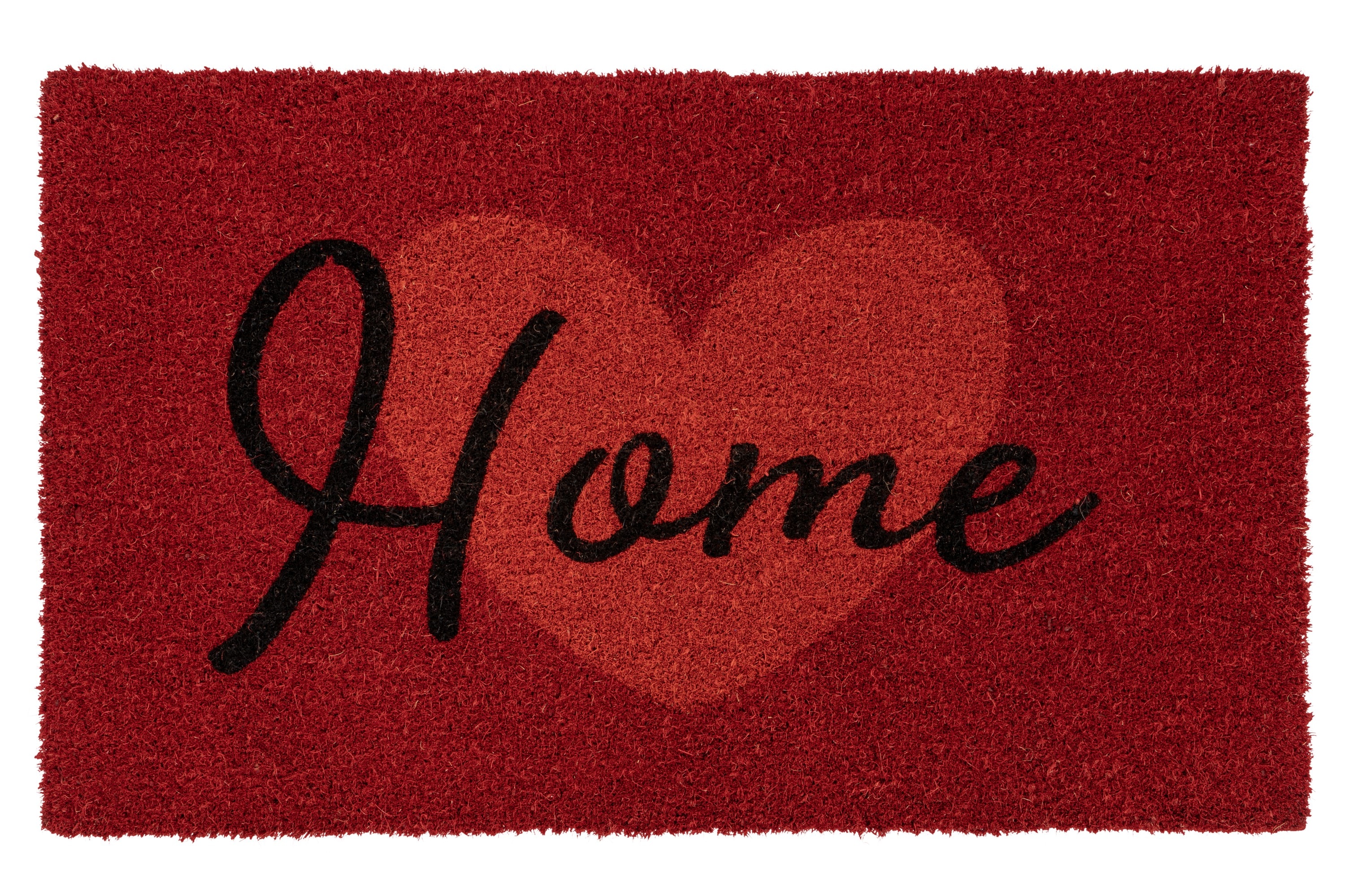 Fußmatte KAYOOM "Family 125", rot, B:45cm H:18mm L:75cm, Kokos, Teppiche, Fußmatte, Türmatte, Eingang, Kokos