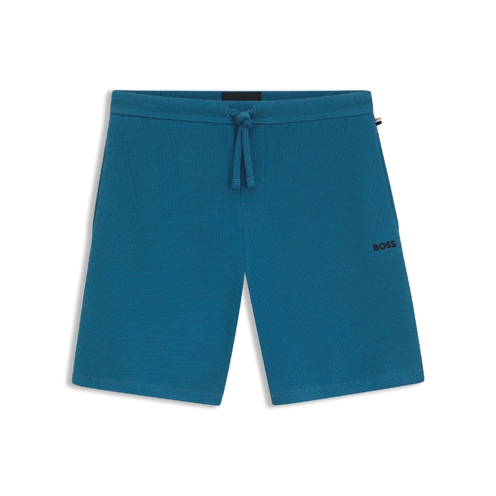 Boss Mens Waffle Pyjama Shorts in Blue Cotton - Size 2XL | Boss Sale | Discount Designer Brands
