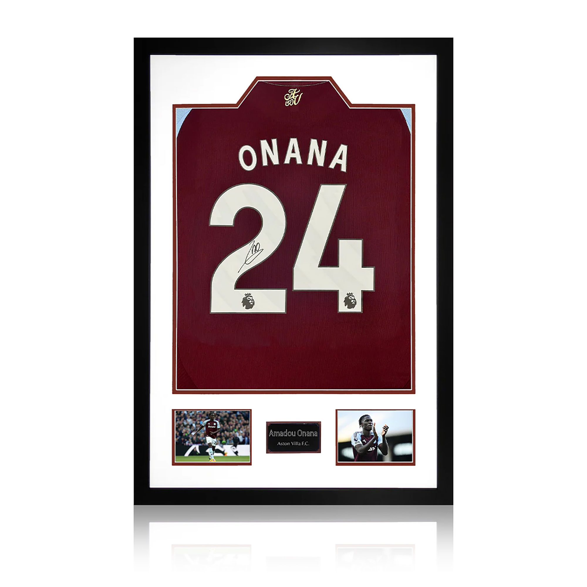 Aston Villa Amadou Onana signiertes Trikot Premium-Rahmen Image