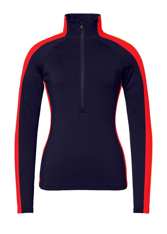 Fuoco Half-Zip Stretch-Jersey Top - Blue - Goldbergh Tops