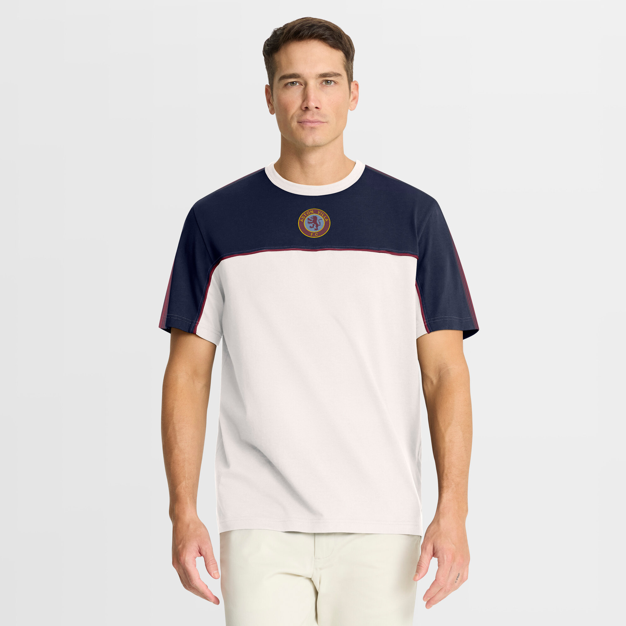 Aston Villa Retro-T-Shirt – Antikweiß – Herren Image