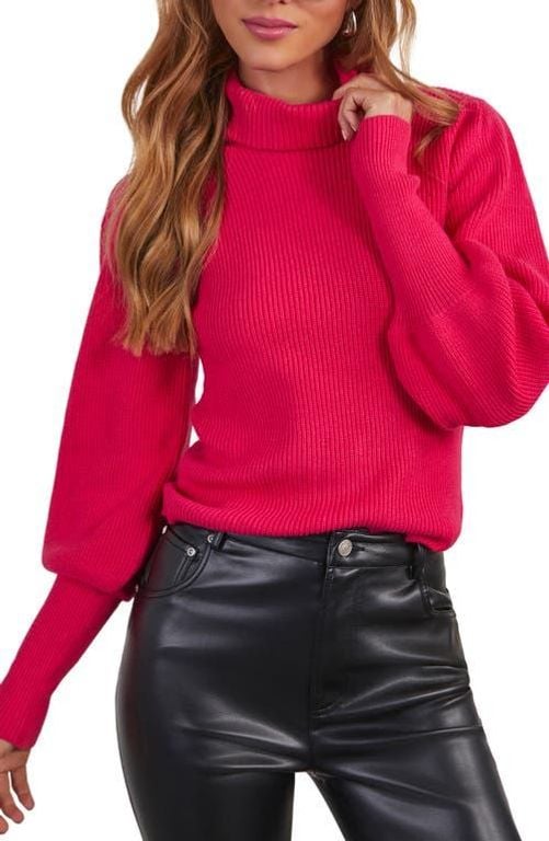 Stepping Out Turtleneck Sweater - Red - Vici Collection Knitwear