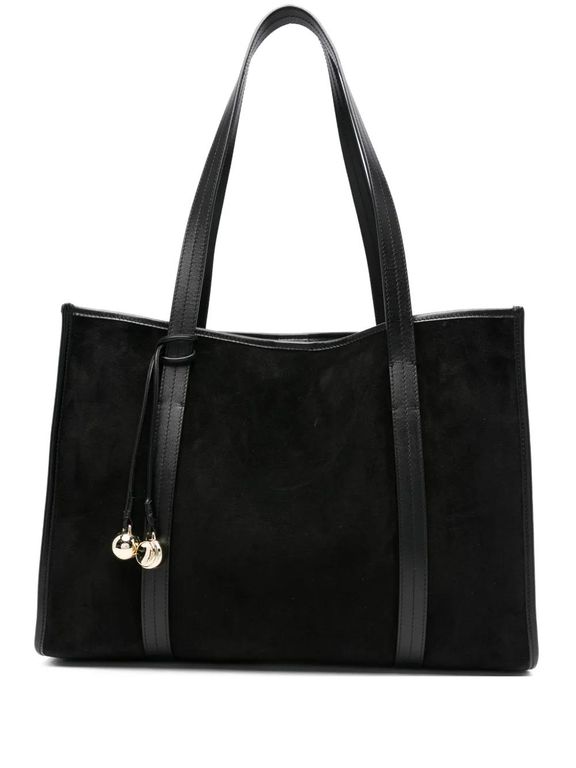 Suede Tote Bag - Black - Sandro Totes