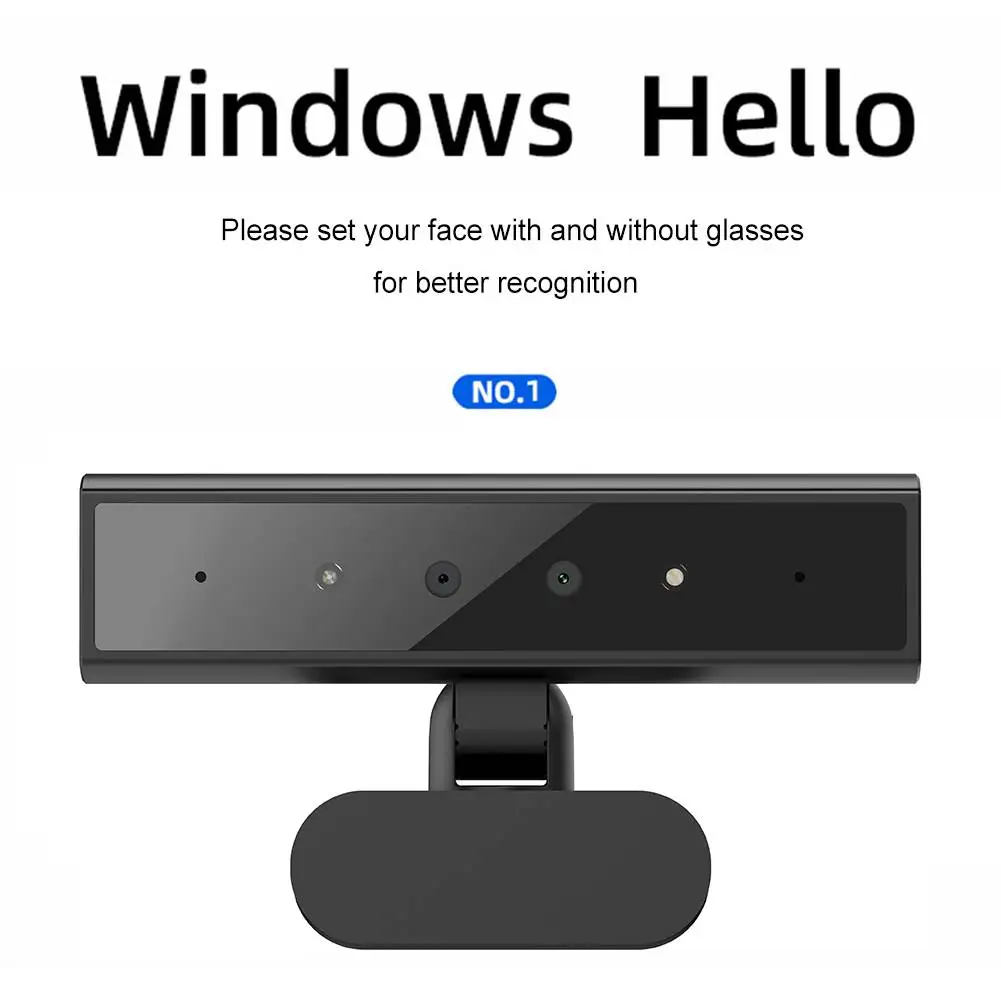 Webcam de reconnaissance faciale Windows Hello 2K Webcam 5MP 1080P caméra Web IR connexion de reconnaissance faciale pour ordinateur portable caméra avec micro