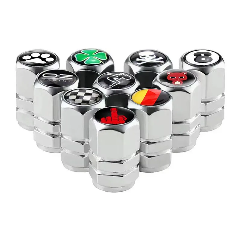 4 pezzi generale tappi valvole pneumatici ruota auto per tutti i pneumatici auto stelo ruota valvola aria tappo antipolvere coperchio tappi valvole pneumatici in alluminio car styling