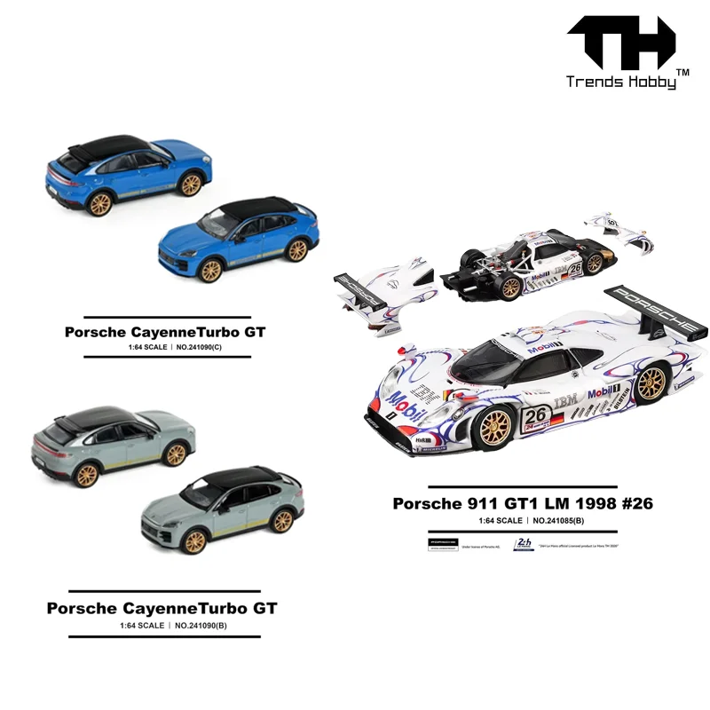 Trends Hobby 1:64 Porsche 911 GT1 LM 1988 #26 Champion Latte Art Car Model Porsche Cayenne Collection Decoration