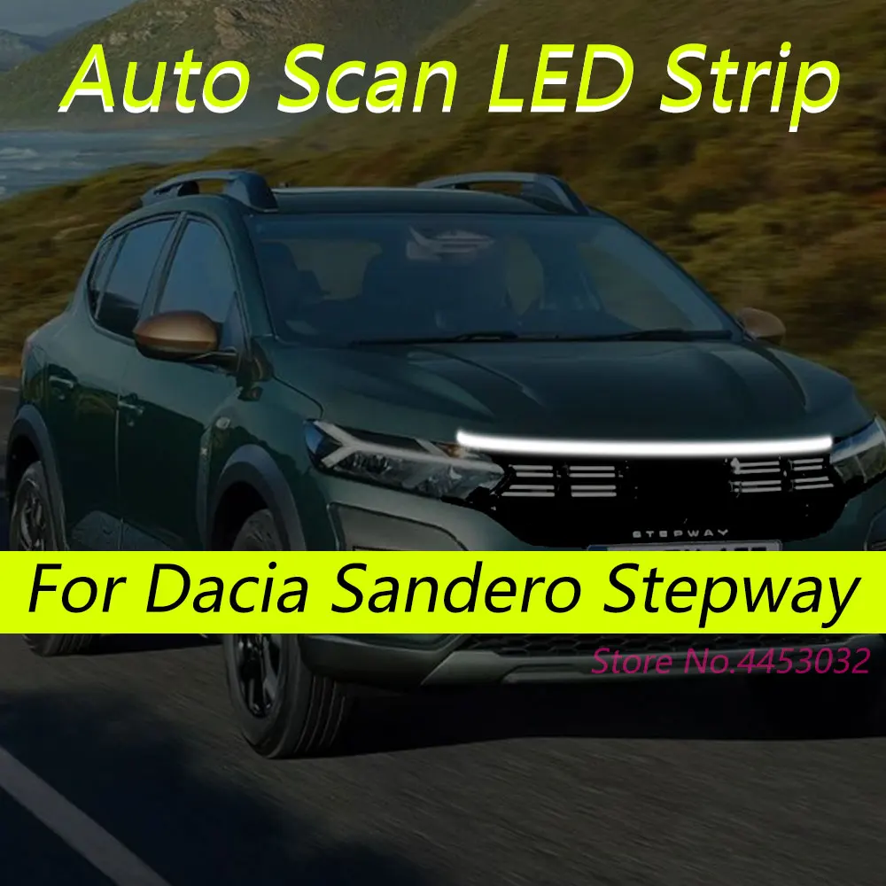 DRL Auto Scan Start-LED-Streifen für Dacia Sandero Stepway 3 2012–2025, Motorhaubenlicht, flexible Scheinwerfer, Willkommenslicht, 59 Zoll Image