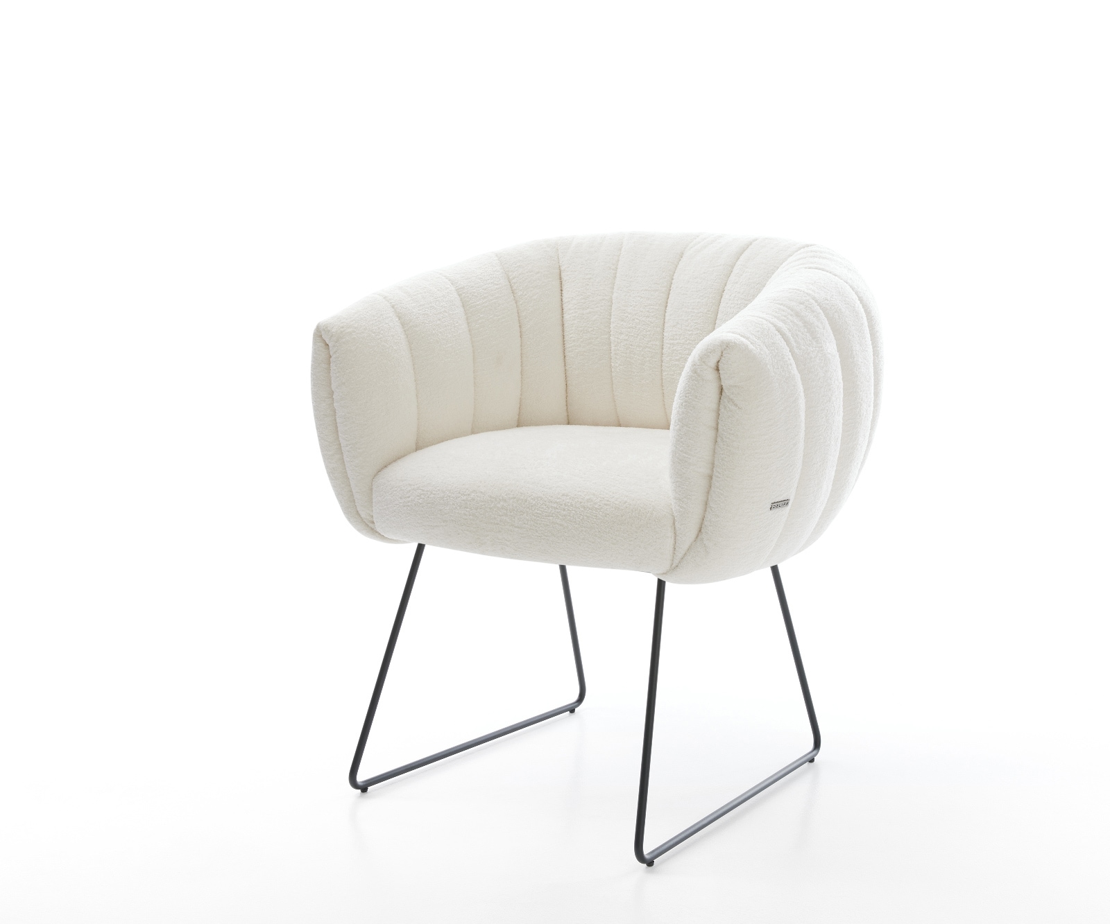 DELIFE Esszimmerstuhl Jada-Flex Bouclé Soft Beige Kufengestell Schwarz Taschenfederkern, Esszimmerstühle Image