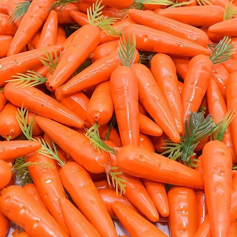 25pcs Easter Plastic Foam Artificial Carrot Pendants . Simulation Vegetables for Holiday Home and Kitchen Decoration - Easter Theme Party, Wall Art