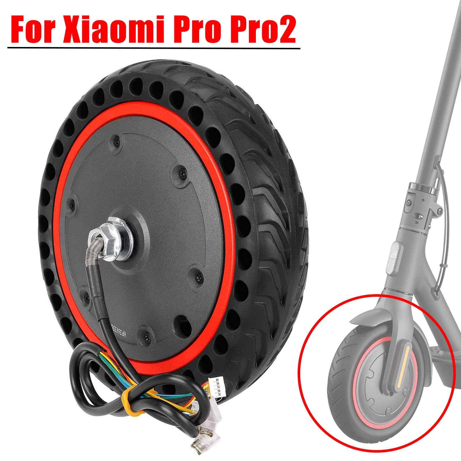 36V 350W Motor 8,5 Zoll Motor Nabe Rad Reifen Kit für Xiaomi Pro Pro2 Elektroroller Vordermotor Motor Rad Ersatzteile Image